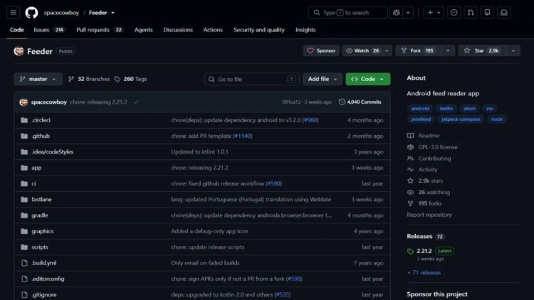 Feeder RSS feed reader