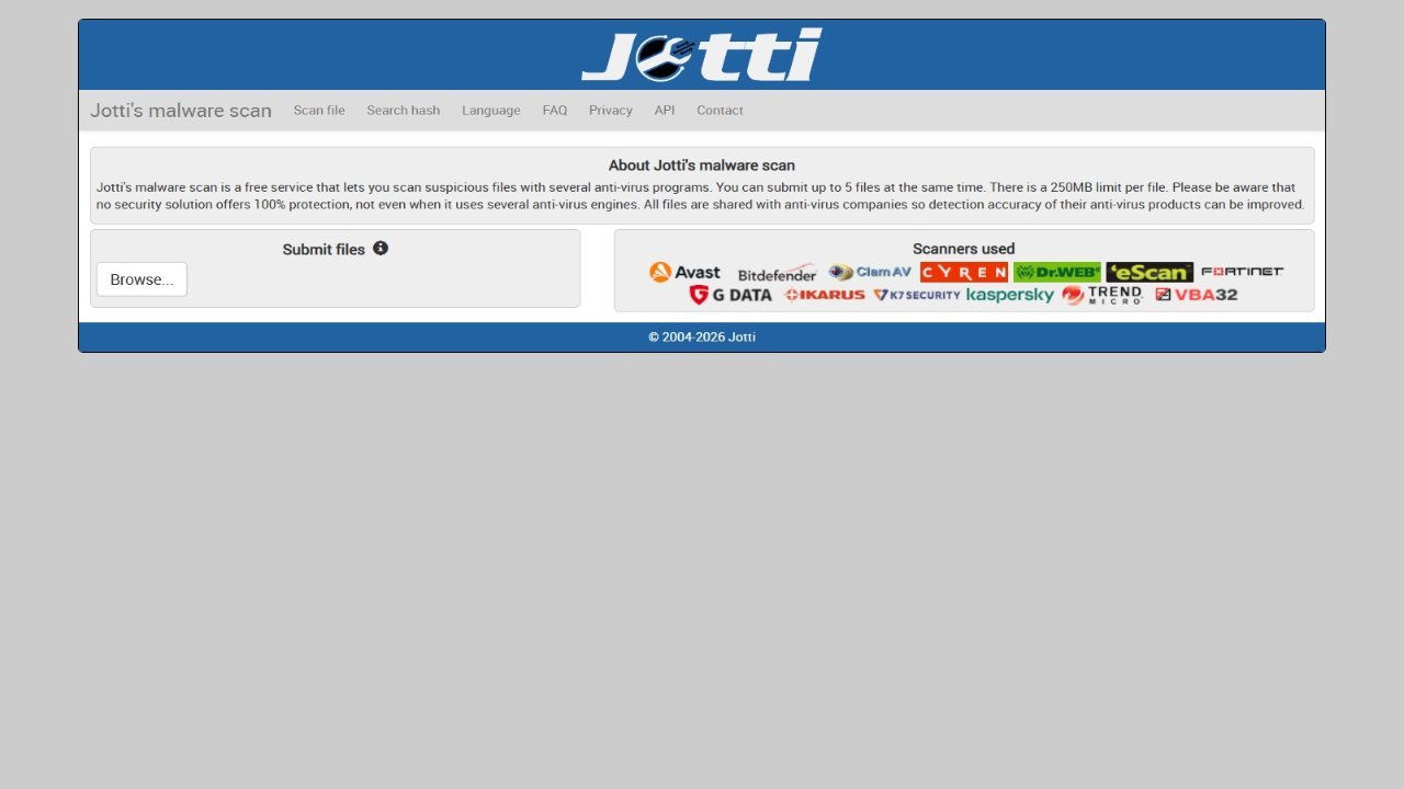 Jotti's malware scan