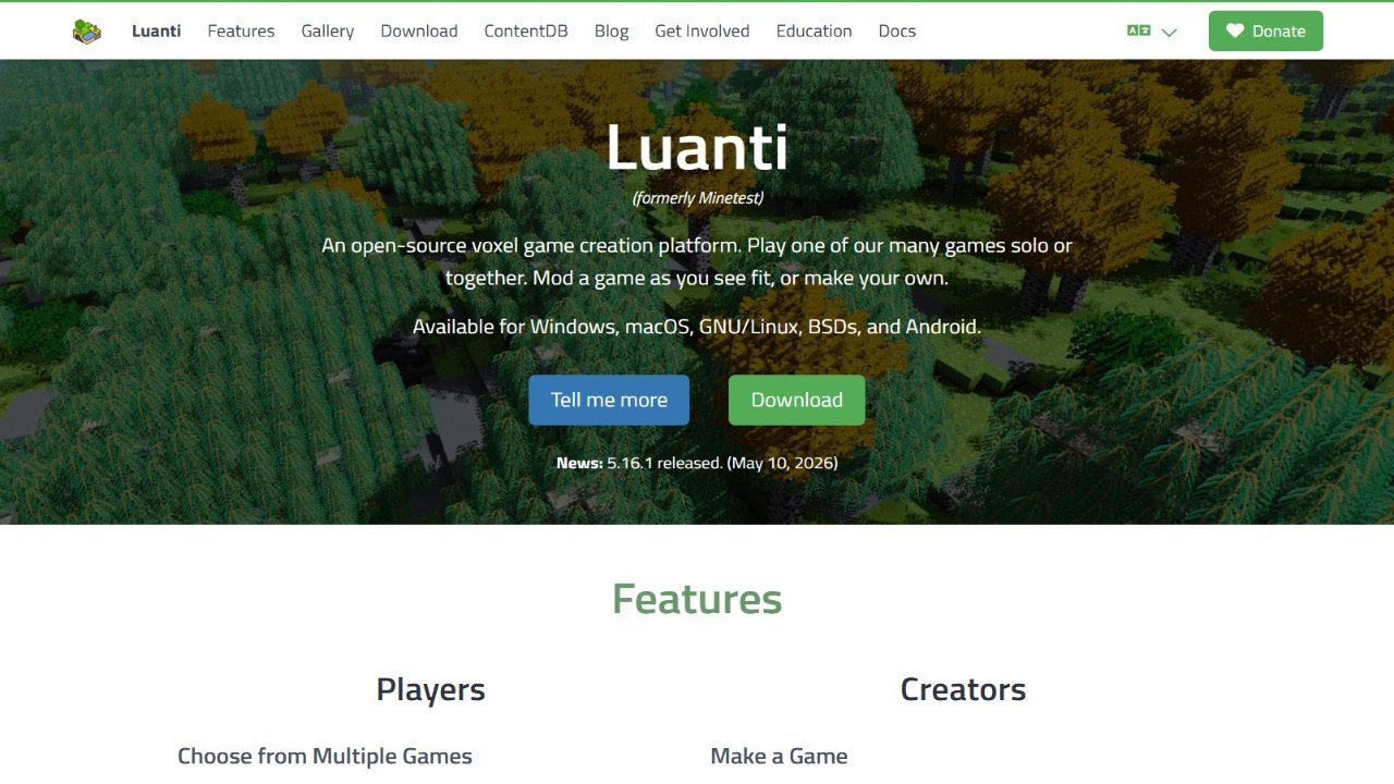 Luanti (formerly Minetest)