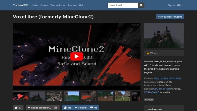 VoxeLibre (formerly MineClone2)