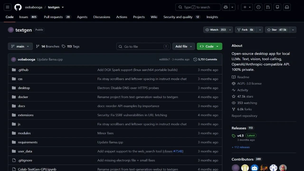 Text generation web UI