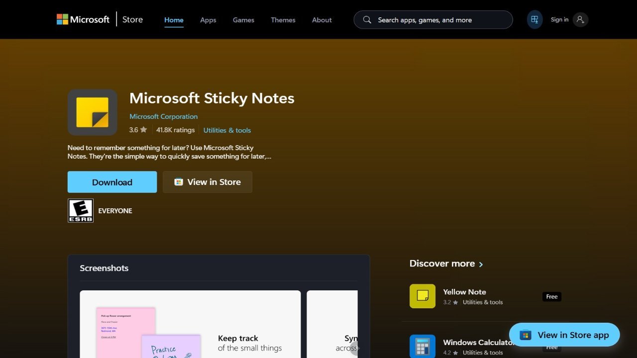 Microsoft Sticky Notes