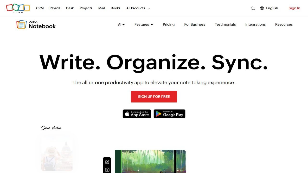 Zoho Notebook